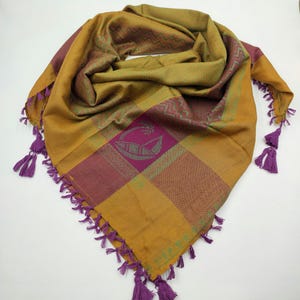 Keffiyeh Palestinian Scarf Style,Traditional Shemagh with Tassels Limited Edition, Cotton Arafat Even Arab Style Men&#39;s and Women&#39;s Headscarf