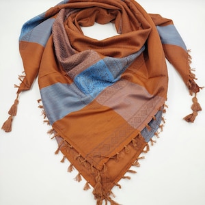 Keffiyeh Palestinian Scarf Style,Traditional Shemagh with Tassels Limited Edition, Cotton Arafat Even Arab Style Men's and Women's Headscarf