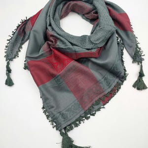 Keffiyeh Palestinian Scarf Style,Traditional Shemagh with Tassels Limited Edition, Cotton Arafat Even Arab Style Men's and Women's Headscarf