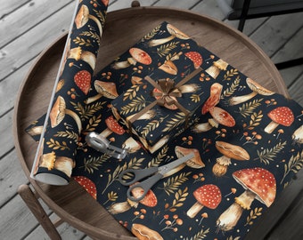 Mushroom Forest Gift Wrap, Cottagecore Wrapping Paper
