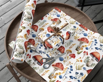 Pilz Wald Geschenkpapier, Cottagecore Kräuterforscher Geschenkpapier