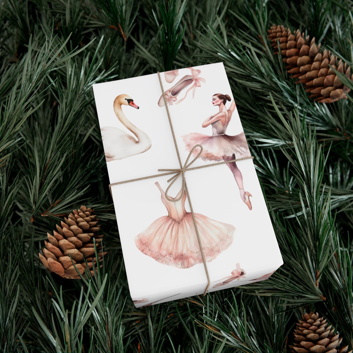 Watercolor Ballerina Gift Wrap, Swan Theme, Birthday Wrapping Paper Etsy