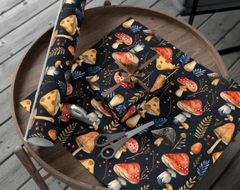 Mushroom Forest Gift Wrap, Cottagecore Wrapping Paper