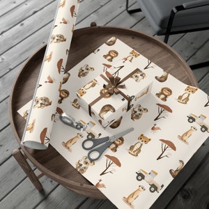 Safari-Themen-Geschenkpapier, Tier-Themen-Geschenkverpackung, Kinderzimmer-Geschenkpapier, Babyparty-Safari-Themen-Geschenkverpackung, Geparden-Geschenkpapier