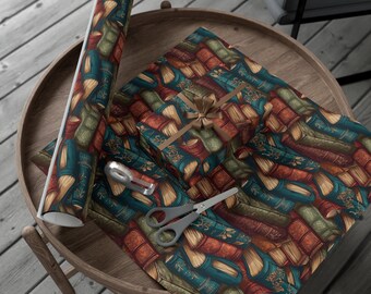 Books Wrapping Paper, Librarian Bookworm Gift Wrap