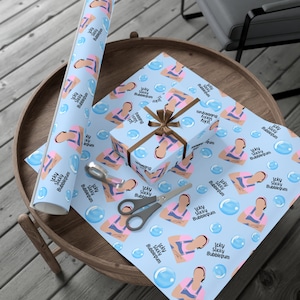 Mevrouw Rachel Kids verjaardag inpakpapier, mevrouw Rachel verjaardag thema cadeauverpakking, baby jongens verjaardag inpakpapier