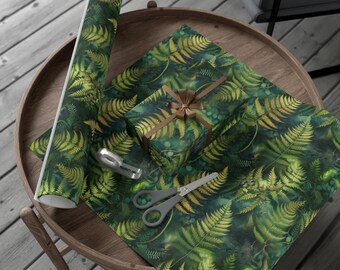 Forest Greenery Wrapping Paper, Botanical Woodland Gift Wrap