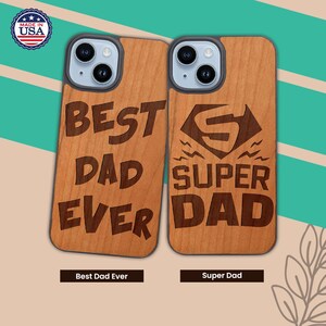 OTTOPRO Premium Cherry Wood Case - Dad - Family - Engraved- Magsafe Wood Phone Cases for iPHONE Models with FREE Tempered Glass