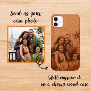 Custom Wood Phone Case - iPhone 16/15/14/13/12/11 Mini/Pro/Pro Max, Plus Samsung S20/S21/S22/S23/S24 Ultra A20/30,A50 - Cherry/White