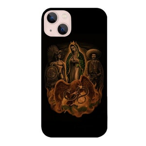 Mexican Heritage Custom  Wood Phone Case for iPhone Models and Samsung Phones | Engraved Protective Wooden Phone Cover (Mexican Culture UV)
