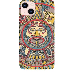 Mayan Calendar UV Color Printed Phone Case for iPhone Models and Samsung Phones Mayan Calendar Protective Wooden Phone Cover (MayanCalendar)