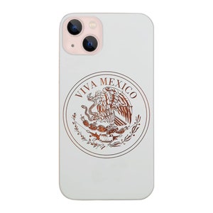Mexican Heritage Custom Wood Phone Case for iPhone Models and Samsung Phones |Mexico Engraved Protective Wooden Phone Cover (Viva Mexico)