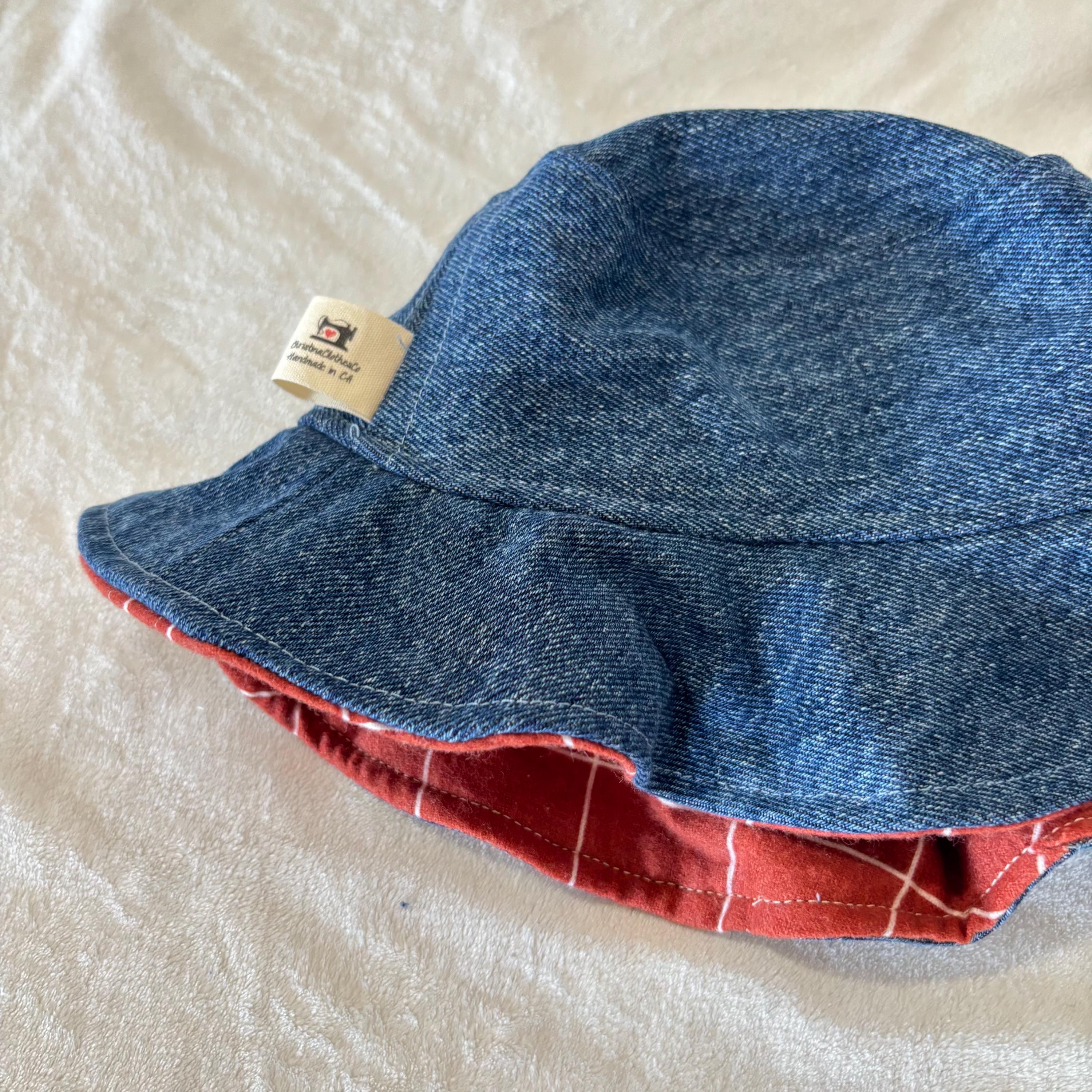 Hand made denim beach hat Standard Sailing Hat in Denim – Quaker Marine Supply Co main image 2