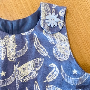 Cotton blue insect overalls | gender neutral kids clothing | toddler overalls | insect themed | kids clothing |  bottom snap button overall
