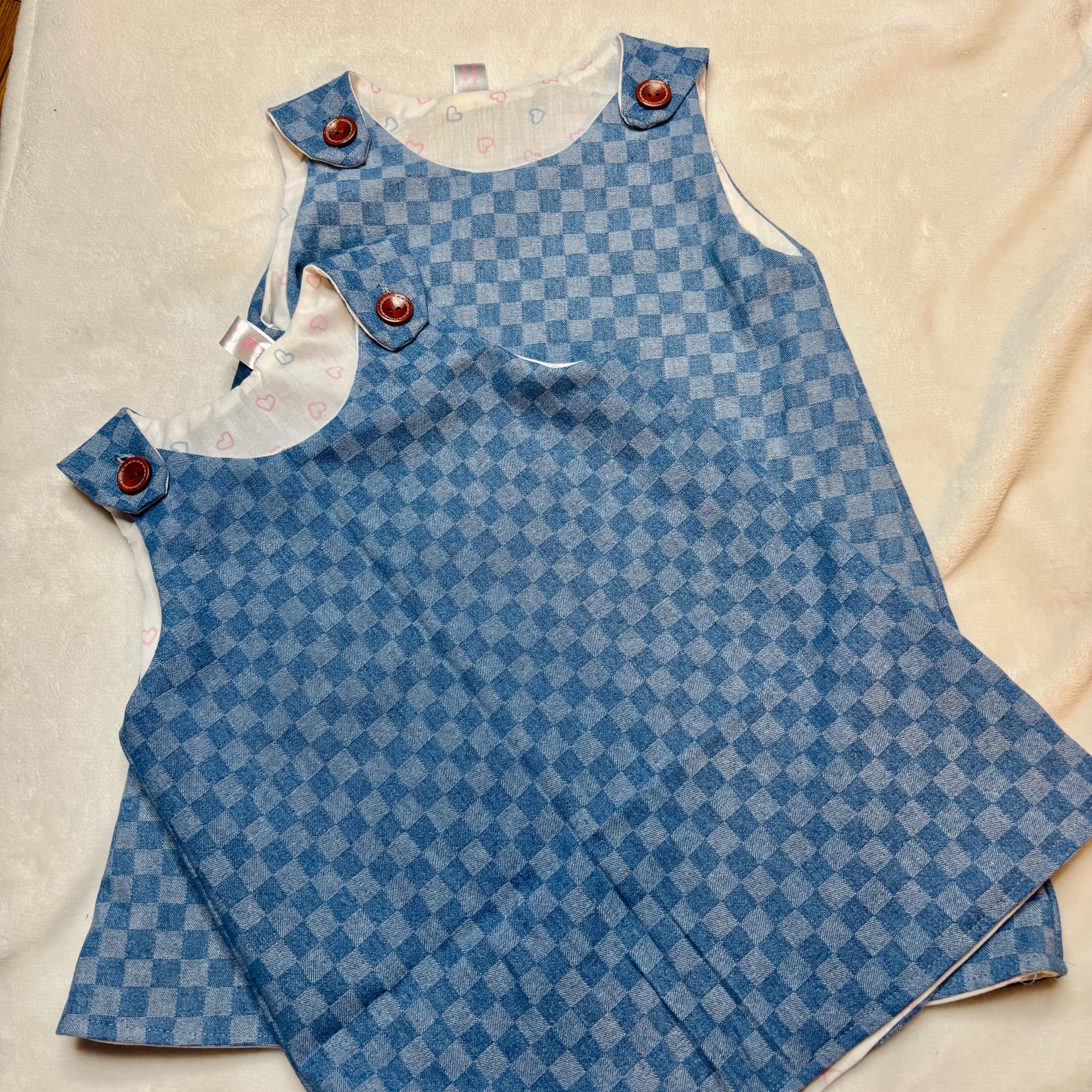 Checkered Denim Dress - Etsy