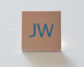 Handcrafted: JW Lapel Pin Polished Brass Rose Gold Finish
