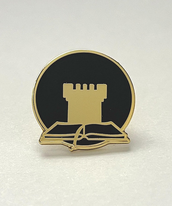 Handcrafted: Watchtower Bible Lapel Pin Polished Brass Finish