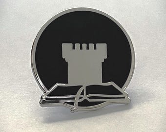 Handcrafted: Watchtower Bible Lapel Pin Polished Silver