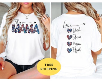 This Mama Love Shirt, Custom Mama Kids Name, Mom Shirt With Kids Name, Customized Mother's Day Shirt, Personalized Mom Shirt