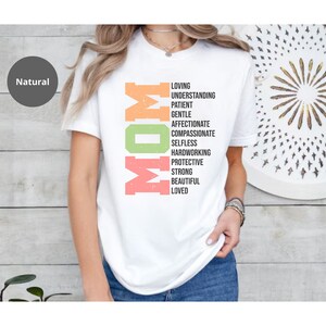 Mothers Day List, Loving Mom Shirt, Hardworking Mama Shirt, Mother's Day Shirt For Mom, Loved Mom Tshirt, Strong Mom Tshirt imagen 2