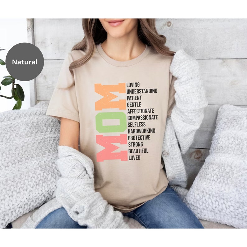 Mothers Day List, Loving Mom Shirt, Hardworking Mama Shirt, Mother's Day Shirt For Mom, Loved Mom Tshirt, Strong Mom Tshirt imagen 1