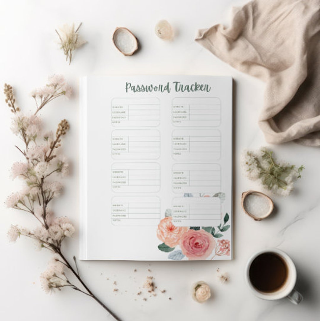 Password Tracking Printable File for Organization - Etsy