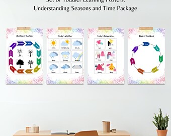 Toddler Learning Posters: Months, Seasons, Weather Chart (PDF Download 24x36)