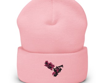 Bonnet à fleurs / Bonnet rose / Bonnet à fleurs / Blumen Mütze / Bonnet à fleurs / Geschenk für sie / Geschenk für ihn / Mütze unisexe