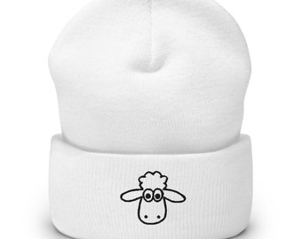 Bonnet de mouton doux et cool / chapeau chaud en laine pour papa / casquette de fermier avec des animaux drôles / chapeau de maman bélier duveteux
