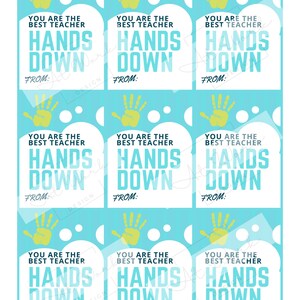 Hands Down Best Teacher Gift Tags, Teacher Thank You Gift Tag, Thank ...