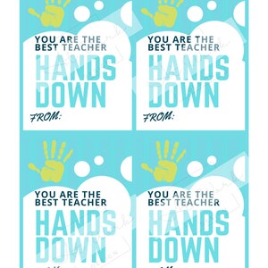Hands Down Best Teacher Gift Tags, Teacher Thank You Gift Tag, Thank ...