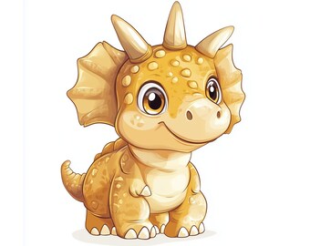 Väggkonst för barnrum med triceratops, söt dinosaurietryck, förhistorisk djurinredning, utskrivbar barnrum, digital nedladdning