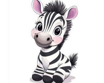 Väggkonst för barnrum med zebraunge, sött zebraföltryck, safaridjursbarnrumsdekor, utskrivbar konst för barnrum, digital nedladdning