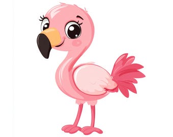 Väggkonst för barnrum med flamingo, söt rosa flamingo-tryck, tropisk fågeldekor, utskrivbar konst för barnrum, digital nedladdning