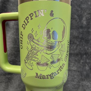 Chip Dippin&#39; & Margarita Sippin&#39; Laser-Engraved Tumbler - Cheers with Style!