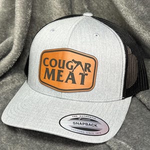 Cougar Meat Leather Hat Patch on Richardson 112 Cap