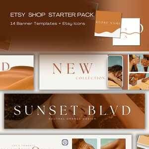 Etsy Banner Sets, Etsy Banner Template, Etsy Icon Template, Etsy Canva, Small Business Branding, Etsy Branding Kit Neutral, DIY Branding