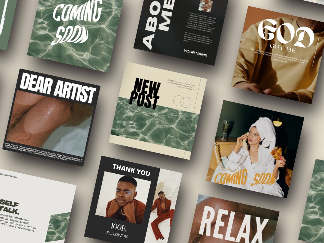 Bold Social Media Templates: Instagram Post Canva Templates (PDF) - Etsy