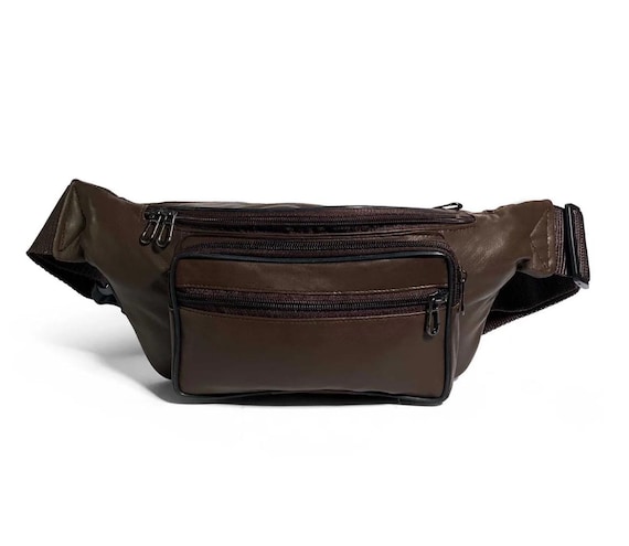 Genuine Leather Fanny Pack — Handmade Unisex Waist Bag / Crossbody — Adjustable Strap, Travel Waist Pouch.