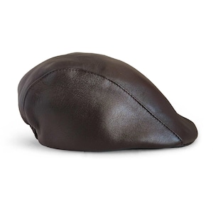 Platt keps i äkta fårskinn, unisex | Körkeps i vintagestil