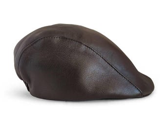 Boina unissex em couro de ovelha genuíno | Estilo vintage, estilo jornaleiro