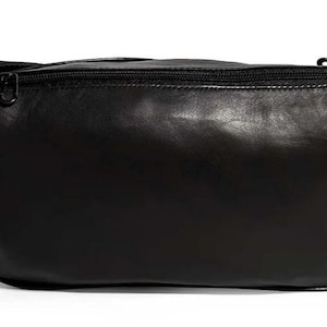 Magväska i äkta läder — Handgjord unisex midjeväska/crossbody — Justerbar rem, midjeficka för resan. bild 4