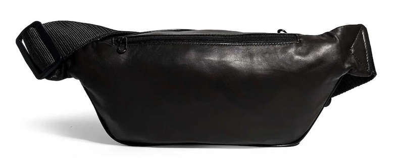 Magväska i äkta läder — Handgjord unisex midjeväska/crossbody — Justerbar rem, midjeficka för resan. bild 4
