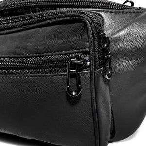 Magväska i äkta läder — Handgjord unisex midjeväska/crossbody — Justerbar rem, midjeficka för resan. bild 6
