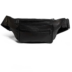 Magväska i äkta läder — Handgjord unisex midjeväska/crossbody — Justerbar rem, midjeficka för resan. bild 2