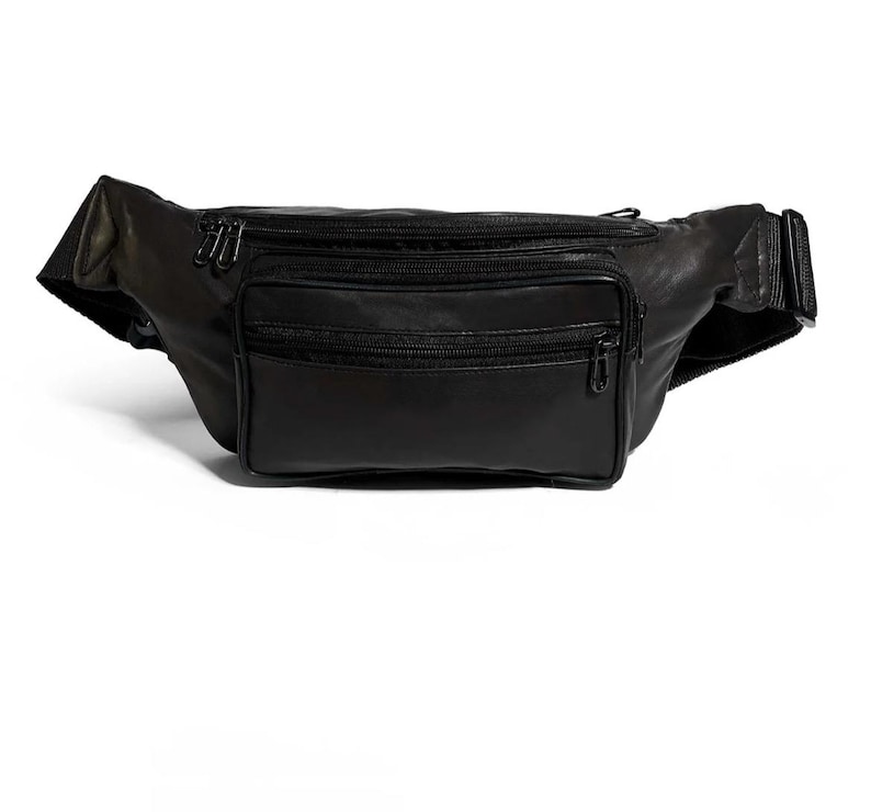 Magväska i äkta läder — Handgjord unisex midjeväska/crossbody — Justerbar rem, midjeficka för resan. bild 2
