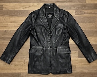 Women's Sheep Leather Blazer | Handmade Two Button Jacket