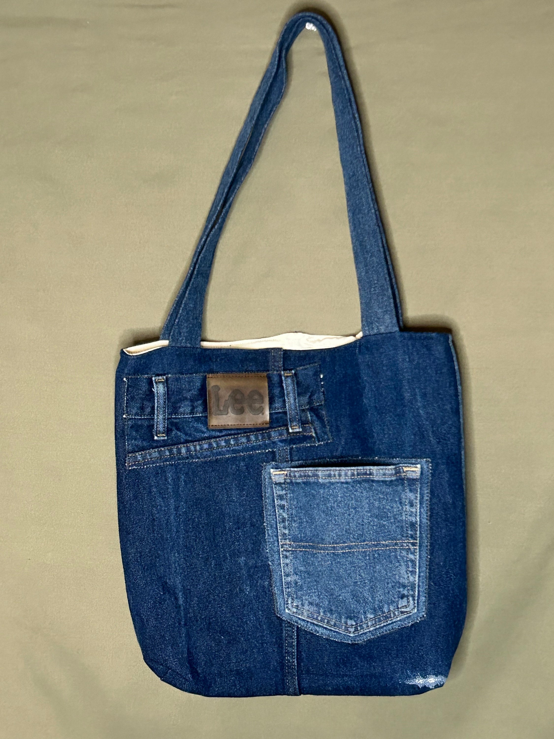 Upcycled Lee Denim Tote Bag - Etsy