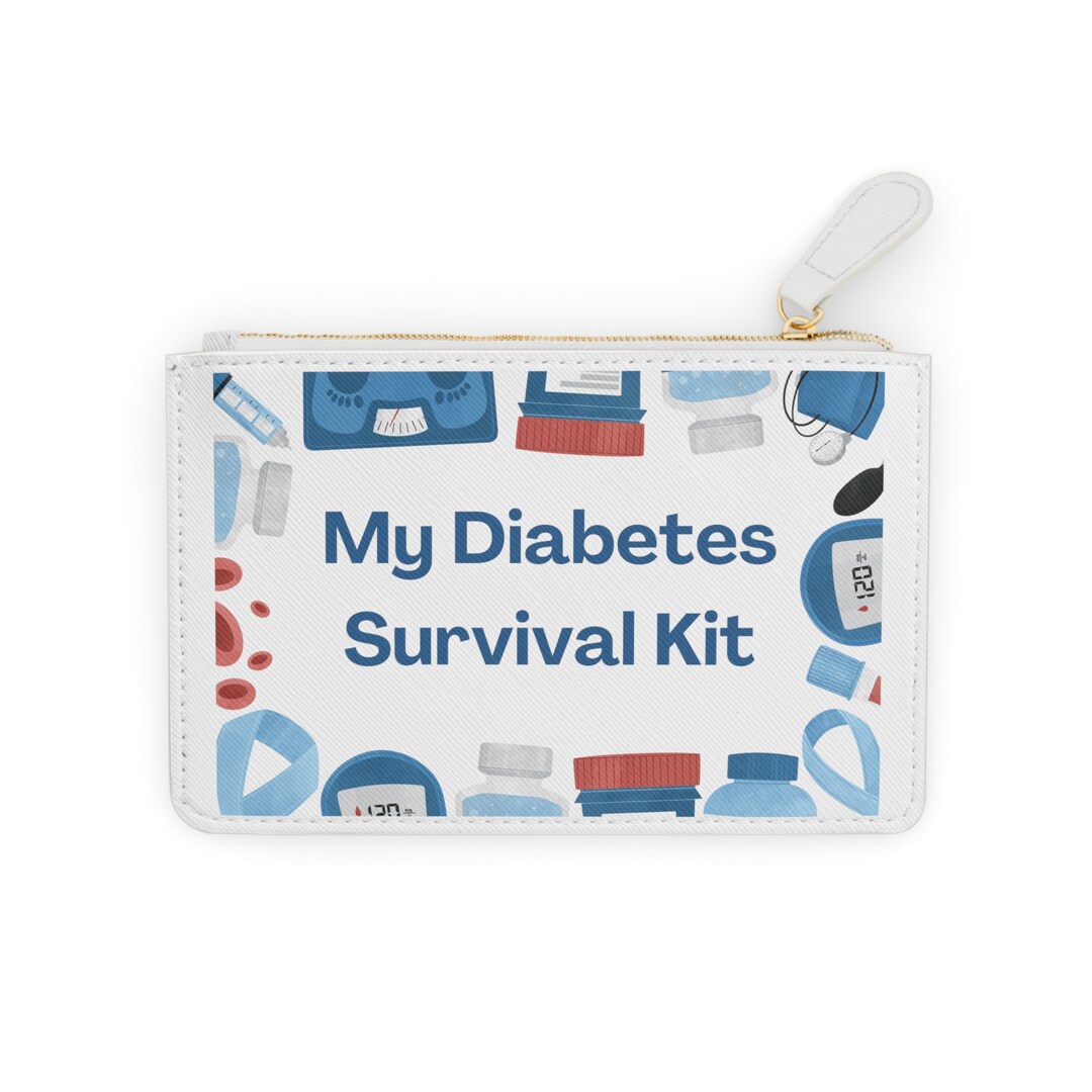 Diabetes Survival Kit Mini Clutch Bag. Type 1 Diabetes. Type 2 Diabetes