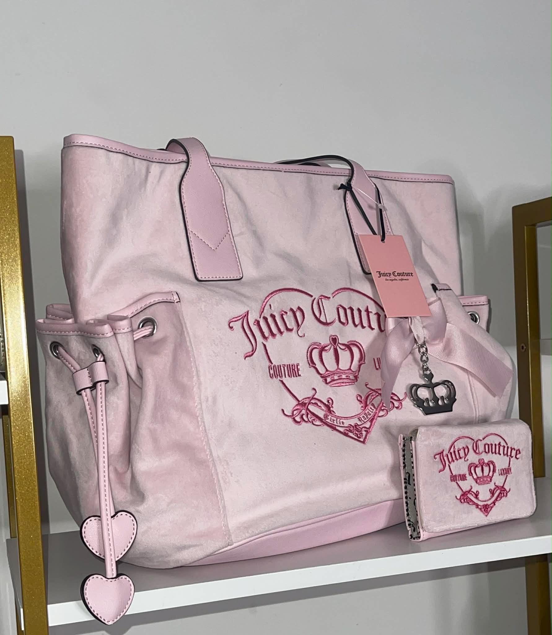 Juicy Couture Light Pink Wallet with Silver Accents and a Coach Backpack Juicy Couture Cherry Purse - Etsy main image 2
